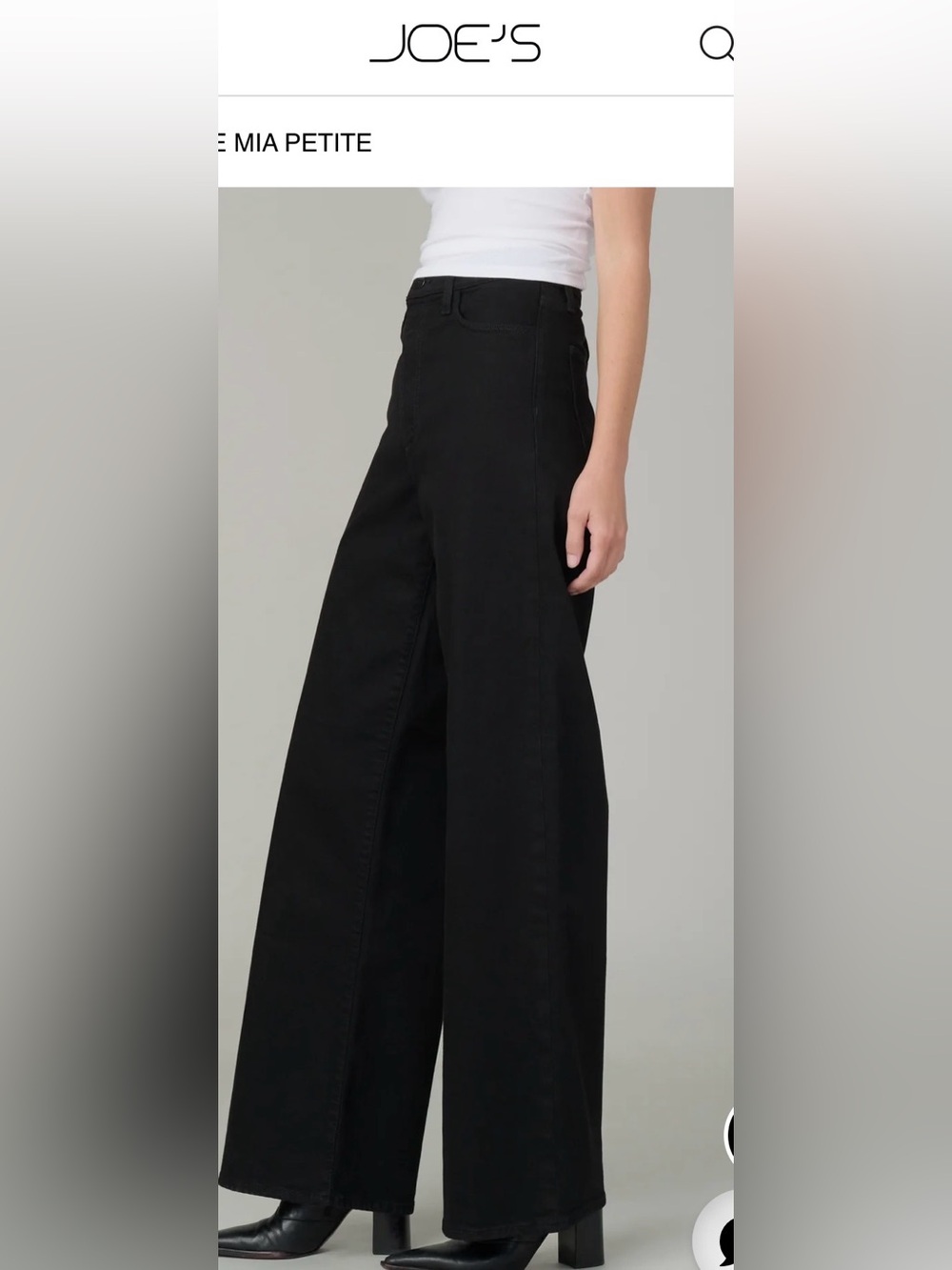 Joe's Jeans Black Wide-Leg High-Rise Flare